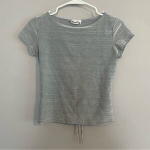 Vintage Rave City Silver Metallic Open Back Shirt - Medium
